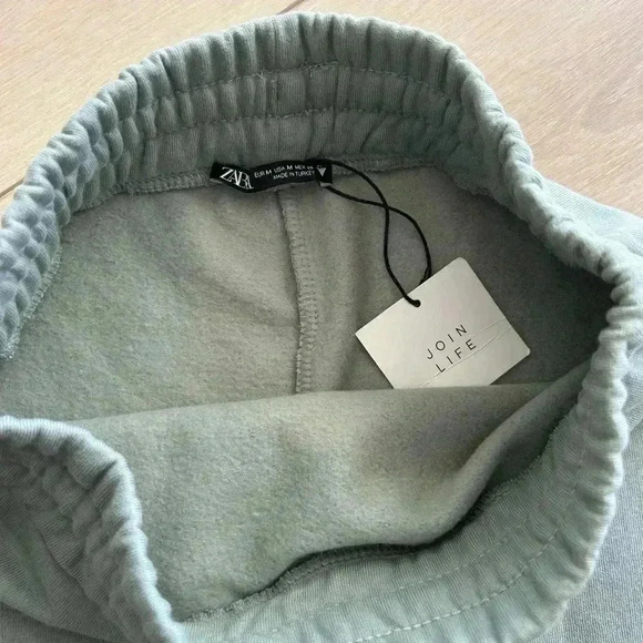 Brand New Zara Women's Fleece Drawstring Midi Skirt Green Size Medium - Picture 8 of 8